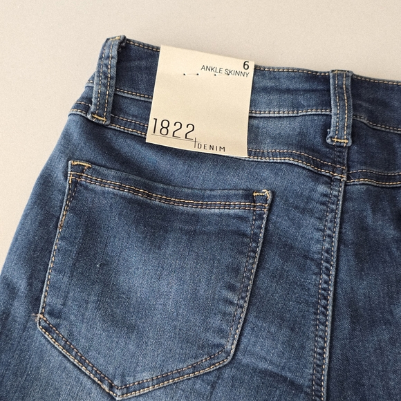 1822 Denim Low Rise Skinny Jeans 6 Medium Wash Y2K NWT - Picture 8 of 8